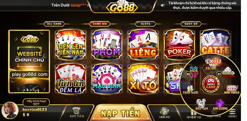 Giao diện trang web trò chơi Zbet68 - Zbet68